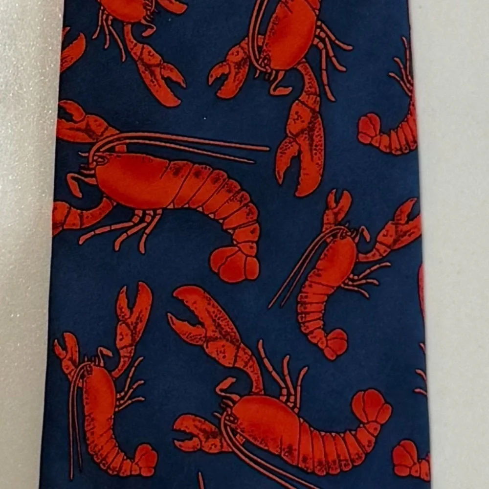 Bold Blue and Red Silk Patterned Tie